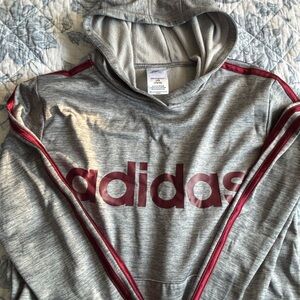 Adidas Gray Hoodie with Red Accents